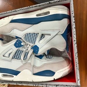 Jordan Kids White and Blue Sneakers